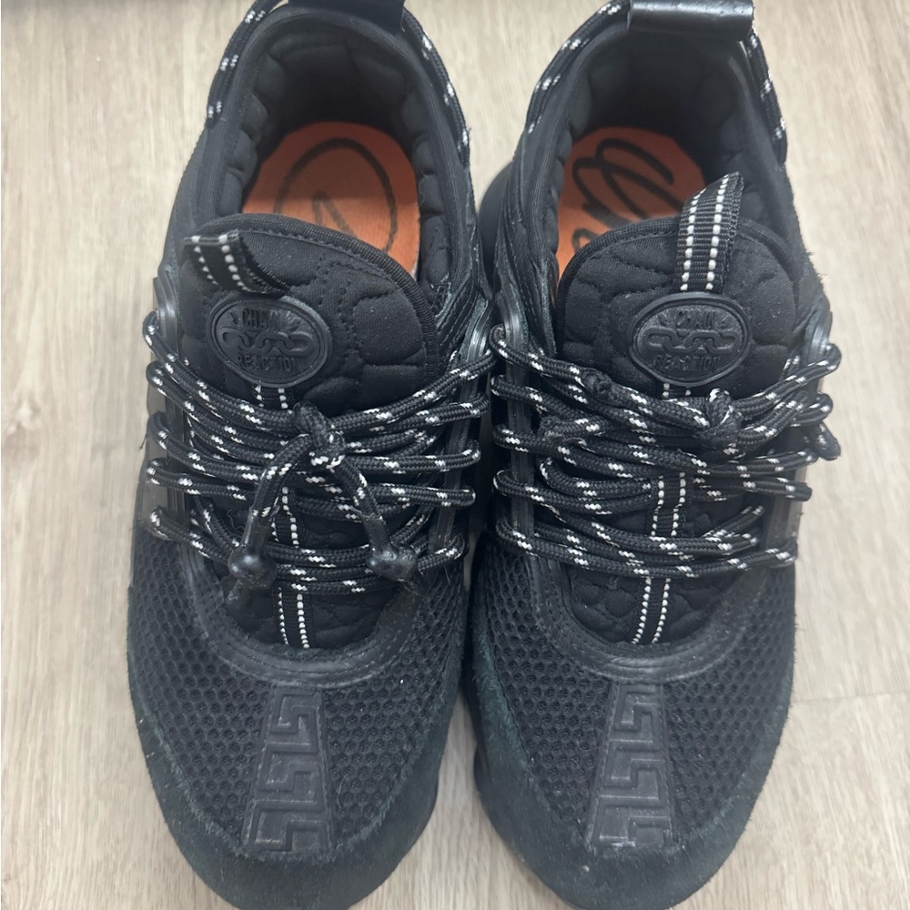 Versace Black Sneakers with Textured Detail
